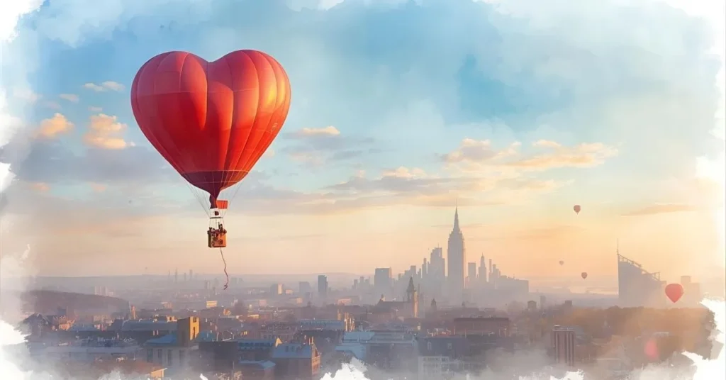 My heart is a balloon rising into the sky.